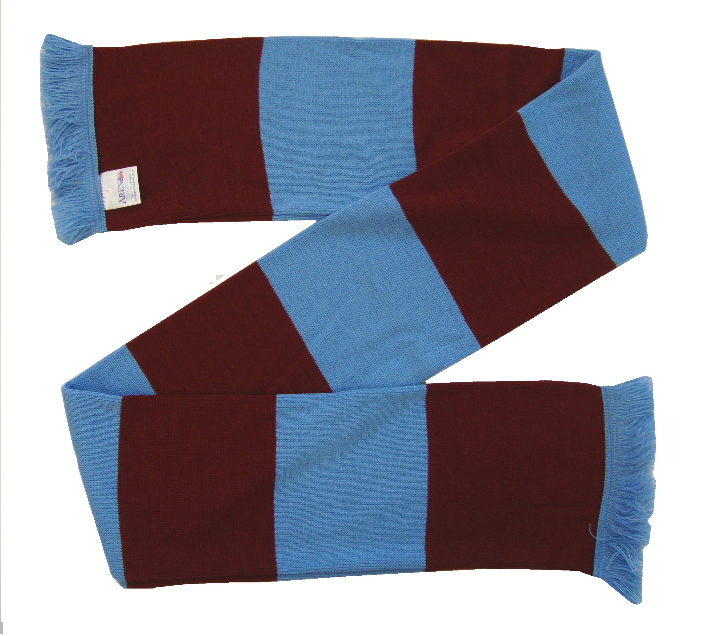 Arena Scarves Aston Villa Supporters Claret and Sky Blue Traditional Bar Scarf