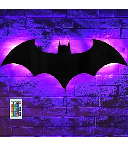 LED Bat Night Light Superhero Cool Signal Lamp with 16 Colors
