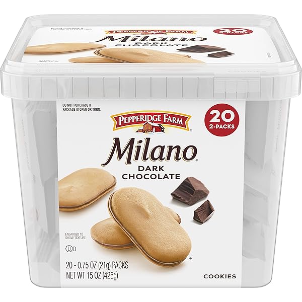PEPPERIDGE FARM MILANO COOKIES, DARK CHOCOLATE, 20 PACKS, 2 COOKIES PER PACK