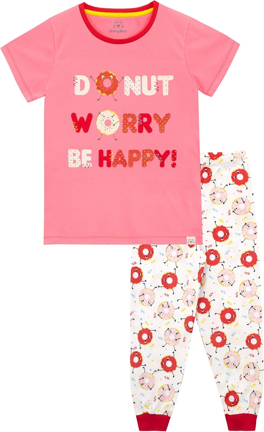 Harry Bear Girls Pyjamas Doughnut Pink 5-6 Years