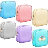 Remerry 6 Pcs Nylon Cosmetic Bag Travel Make up Pouch Toiletry with Zipper Preppy Makeup Bag Waterproof Organizer Case Set for Women Girls(4.7 x 5.1 x 2 Inches,Mixed Colors)