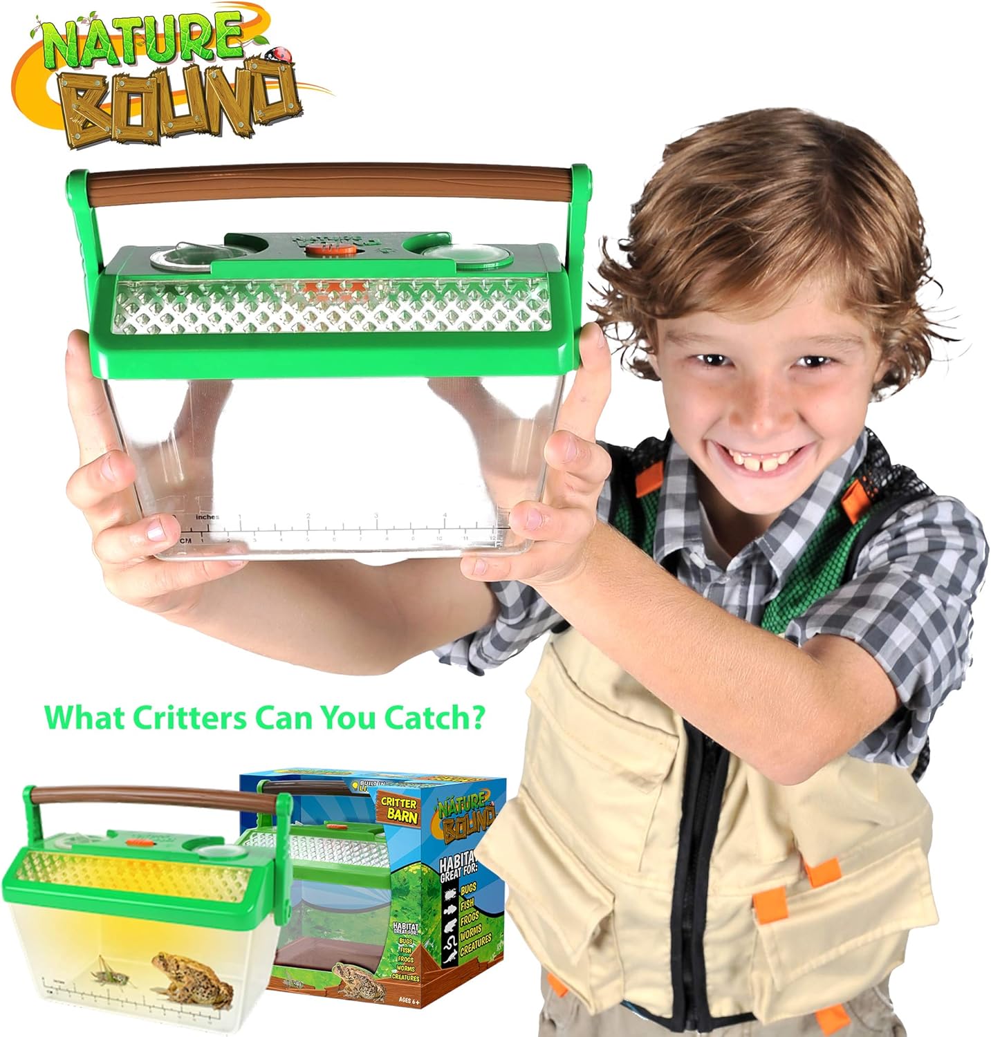 Nature Bound Bug Catcher Critter Barn Habitat for Indoor/Outdoor Insect Collecting with Light Kit, White: Toys & Games