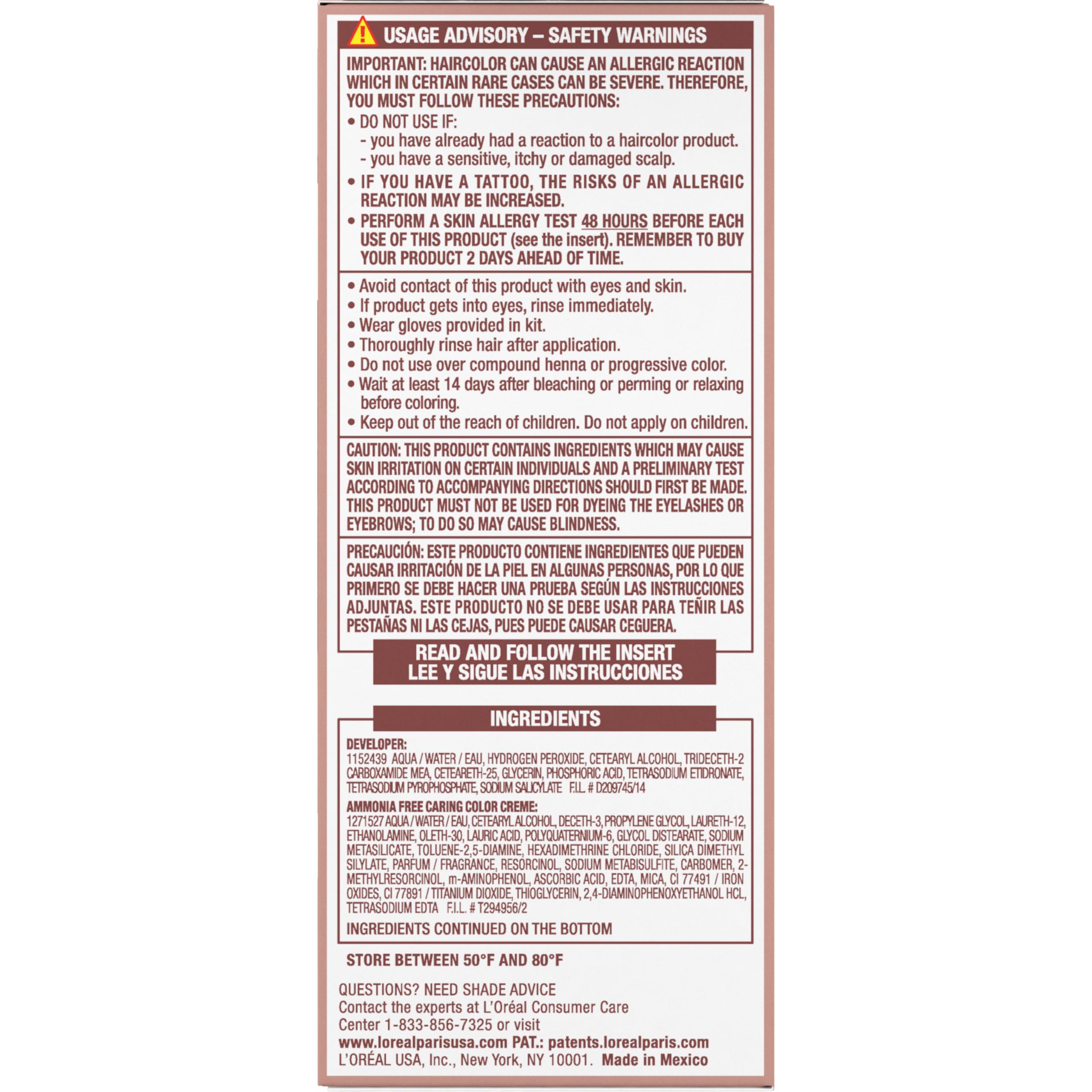 L’Oreal Paris Excellence Universal Nudes Permanent Hair Color, Ammonia Free Hair Dye for Gray Hair Coverage, 5N Natural Brown, 1 Hair Dye Kit