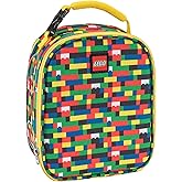 LEGO Kids Heritage Classic Lunch Box, Insulated Soft Reusable Lunch Bag Meal Container for Boys and Girls, Perfect for School or Travel, Meal Tote Keeps Food and Drinks Cold with Buckle, Brick Wall