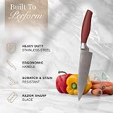 Nuovva 8-Piece Kitchen Knife Set with Spinning Block Colorful Stainless Steel view 5