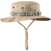 GLORYFIRE Military Tactical Boonie Hats for Men Women Hunting Fishing Cap | Foldable Fishing Hat, UV Protection, Ventilated Crown, Breathable, Adjustable Chin Cord, Hunting Fishing Outdoor