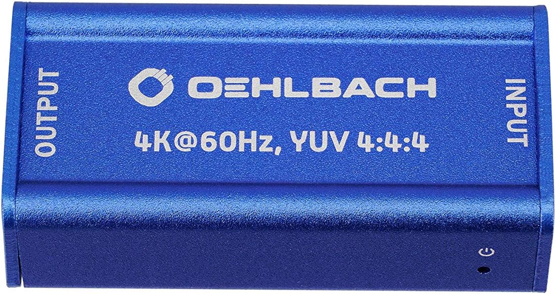 Oehlbach UltraHD Repeater (HDMI Signal Amplifier for UltraHD Signals HDR, Dolby Vision, 4K with 60Hz, HDCP 2.2) - Cobalt Blue - Image 3