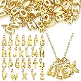 Tondiamo 52 Pcs 18 K Gold Bubbled A- Z Alphabet Letter Charms Initial Pendant Letters for Jewelry Making 3D Bubble Slide Glitter Trendy Chunky Charms Women DIY Bracelet Necklace Earrings