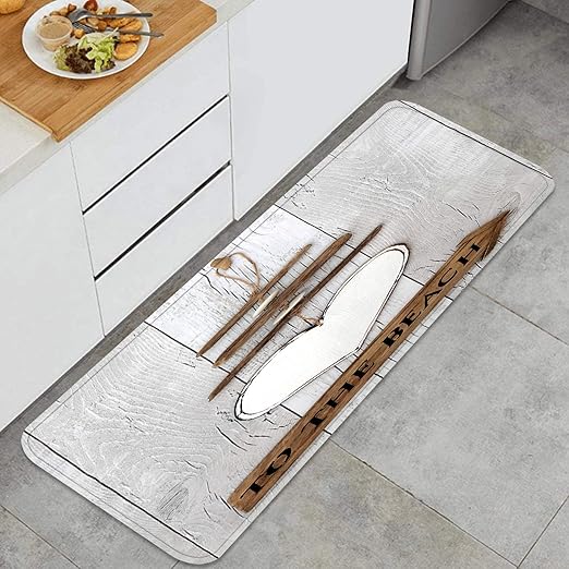 YANAIX Alfombra Cocina,Driftwood rústico a la Playa Cartel con móvil en