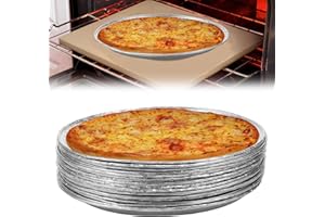 20 Pcs Disposable Pizza Pans, 10 or12 Inch Round Aluminum Foil Trays, Freezer Oven Safe Foil Serving Trays for Vegetable, Fru