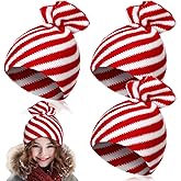 Funtery 3 Pcs Christmas Knitted Santa Hats Elf Hat Crochet Christmas Beanie Xmas Party Caps for Adults Women Men