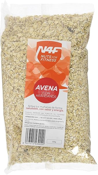 N4F Nuts For Fitness, Avena y gacha de avena (Con arándanos) - 8 ...