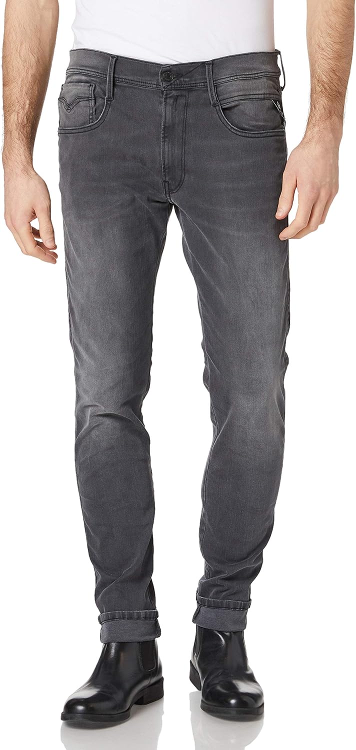 Replay Anbass Hyperflex Grey Slim Fit Jeans W30 L30 Grey at Amazon