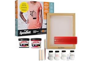 Speedball Intermediate Screen Printing Kit - Make Your Own Custom T-Shirt Prints - 2 Fabric Inks, Silk Screen Frame, Drawing Fluid, Squeegee, Instructions - Made in USA