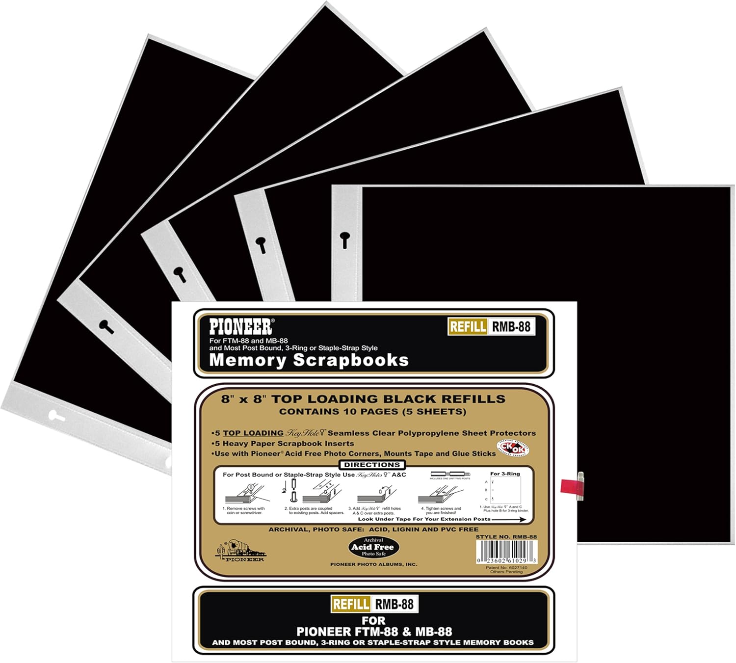 Pioneer Photo Albums Refill Pages for 8 x 8Inch Memory Book, Black Amazon.ca Home & Kitchen