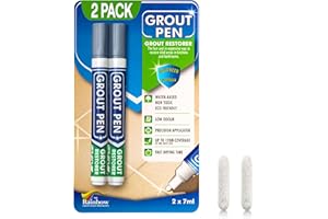 Twin Pack (GREY) Grout Pen - Designed for restoring tile grout in bathrooms & kitchens