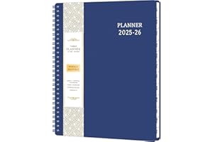 BOOQOOL 2025-2026 Academic Planner - Jul. 2025 - Jun. 2026, 8" x 10", Planner 2025-2026 Weekly and Monthly Spiral Bound, Flexible Cover, To-Do List, 12 Monthly Tabs