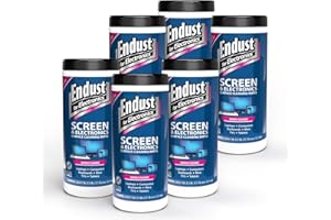 Endust For Electronics; Screen & Surface Cleaning Wipes, For TV, Phone, Computer Monitor, Laptop, Tablet, Pre-Moistened, Alcohol and Ammonia Free, 70 Count, 6 Pack (11506P6)