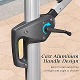 PURPLE LEAF 3x3M Grey Cantilever Parasol LED Solar Lights Crank Tilt Patio view 7