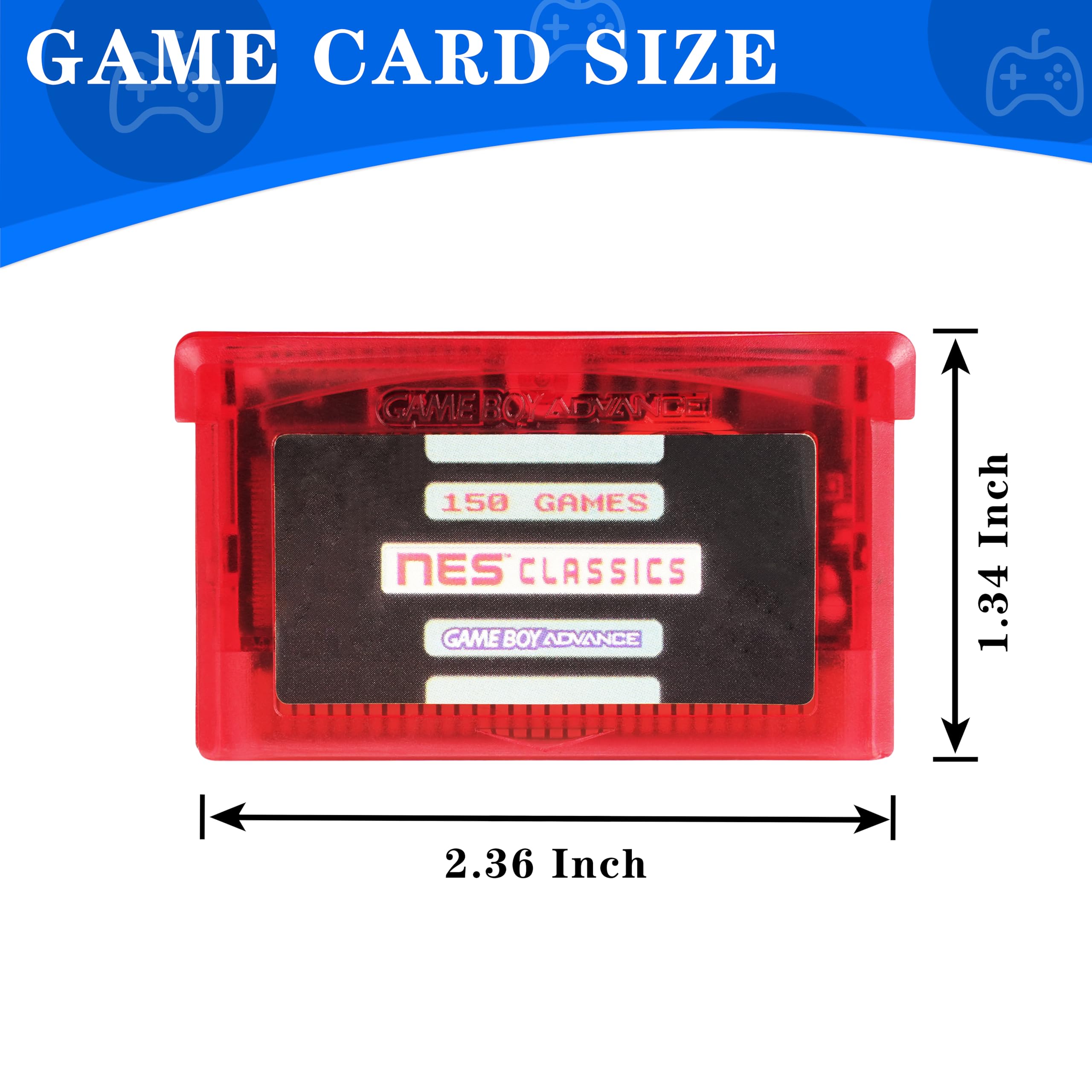 Lenporl 369 in 1 Games Card and 150 NES Classics Game Cartridge for GBA/GBA SP/GBM/NDS/NDSL Game Console 2pcs