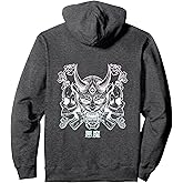 Hannya Oni Mask/Japan Anime, Demon Warrior Mask, Pullover Hoodie