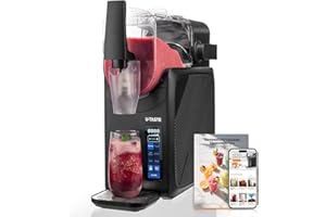 U-Taste Frozen Drink Slushie Machine: 88 oz Rapid-Cool Margarita Slushy Maker, 12-Hours Runnig, Self-Cleaning, 5 Preset Programs: Slushie, Frappe, Milk Shake, Cocktail, Wine-Mold for Home Party -Black