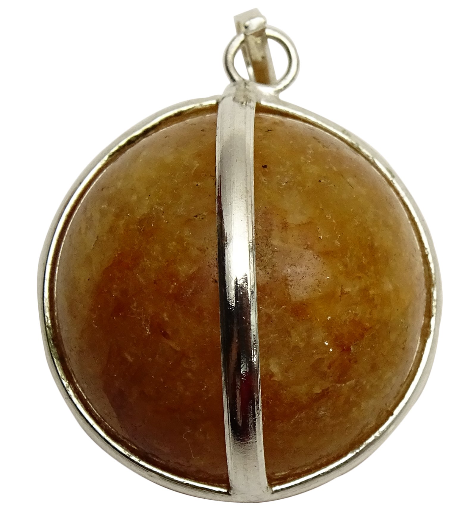 Harmonize Citrine Stone Sphere Ball Wire Wrapped Pendulum Balancing Reiki Healing Crystal