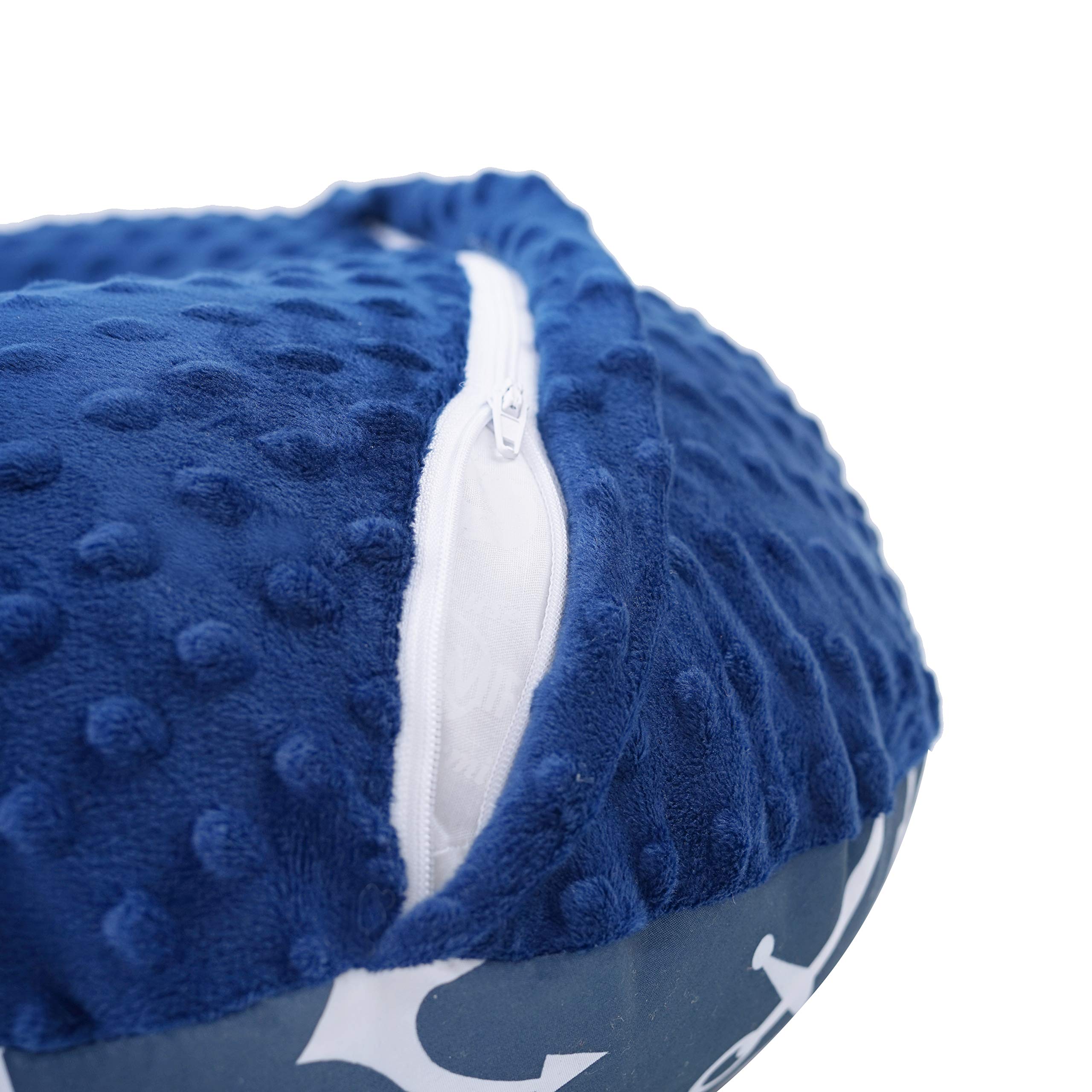 Mila Millie Water Resistant Nursing Pillow Cover | Premium Quality Soft Wipeable Fabric | Navy Blue Anchor Pattern | Minky Slipcover | Best for Breastfeeding Moms | Baby Boy Girl | Hypoallergenic