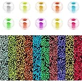 4000pcs Glow Seed Beads - 10 Colors, 3mm Luminous Glow in Dark Glass Beads for Bracelets, Necklace, Anklet, Earrings - DIY Craft