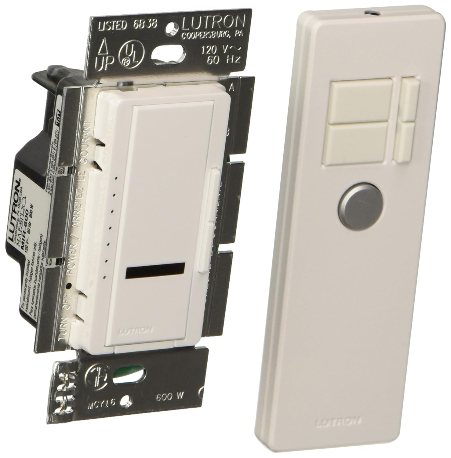 Buy Lutron MIR600TWH Maestro IR 600Watt SinglePole Dimmer with IR