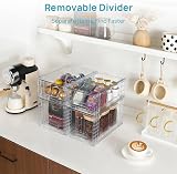 Vtopmart 4 Pack Clear Stackable Storage Drawers with Handles view 8