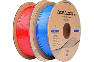 Aceaddity PETG Filament 1.75mm, Strong PETG 3D Printing Filament, Compatible with Most FDM 3D Printers, Dimensional Accuracy ±0.02 mm, 1KG/2.2lbs Spool (1kg Red + 1kg Blue)