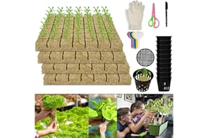 STINGMON 1.5" Rockwool Grow Cubes, 196 Rockwool Starter Plugs Stonewool Grow Cubes, Rock Wool Seed Starters Cloning Cubes for Seedlings Cuttings, Soilless Cultivation, Hydroponics, Plant Propagation Supplies
