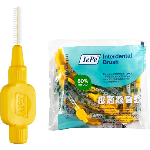 TePe Interdental Brush, Original, Yellow, 0.7mm/ISO 4, 8pcs, efficient Cleaning Between Teeth, Plaque Remover and Dental flosser for Small Gaps - View 6