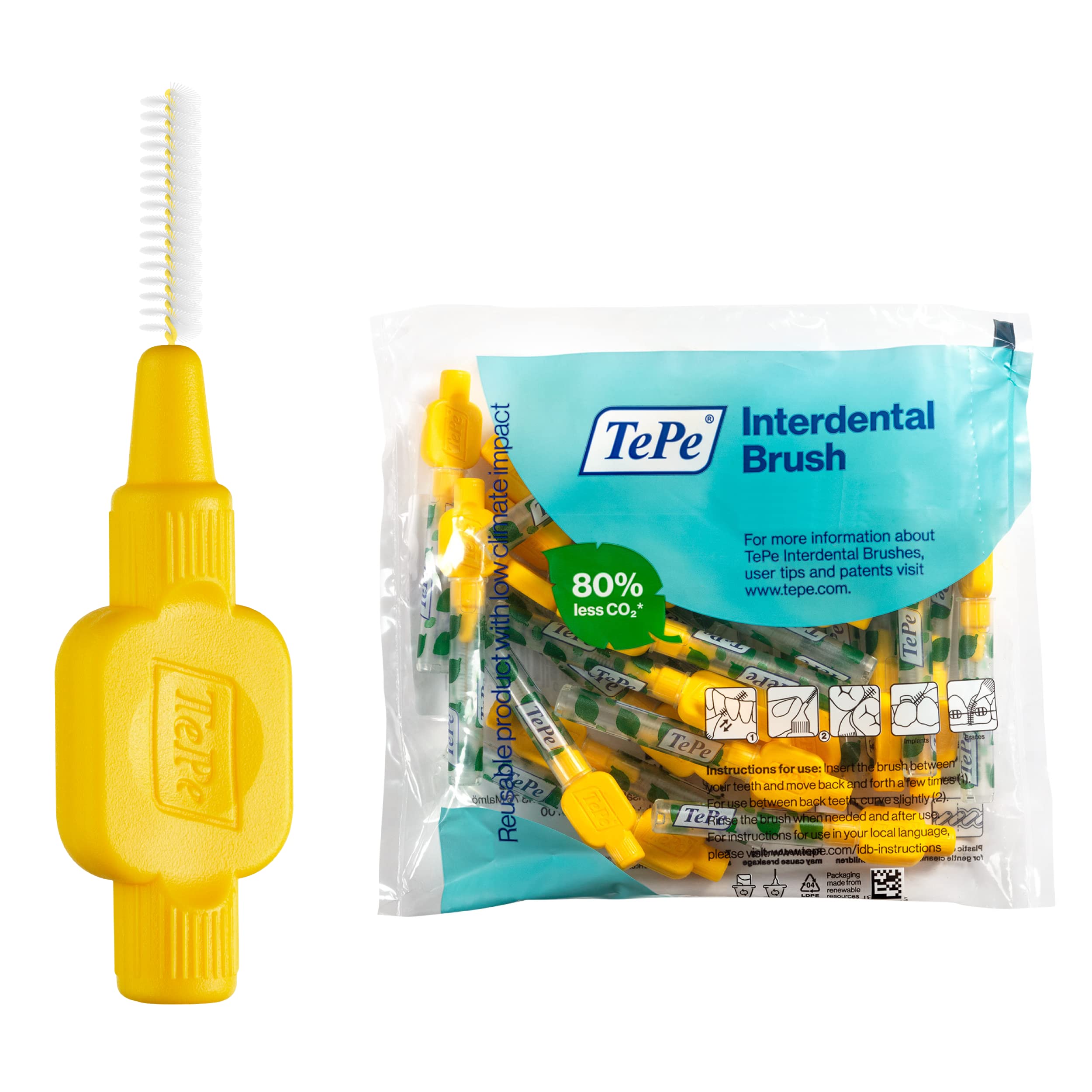 TePe Original interdental brushes 0.7 mm yellow (pack of 25) multi-pack 25 pieces
