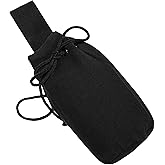 Mythrojan Drawstring Belt Pouch Renaissance Costume Accessories Jewelry Pouch Medieval Canvas Purse Viking Coin Waist Bag for LARP, Festivals, Renfaire, Reenactments - Black, 8" x 6.5"