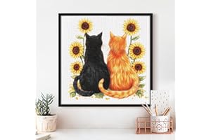Cats Cross Stitch Kits - Cute Animal Series | Beginner DIY Embroidery Kit with 11CT Fabric & Vibrant Threads | DIY Mindful Gi