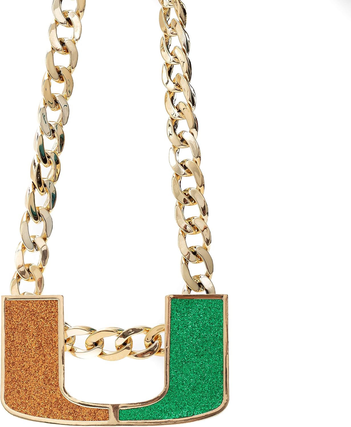 Miami Hurricanes Turnover Chain - Limited Edition 18K Gold Plated Necklace - Sports Jewelry Gift for Men & Women – Ideal for Fans & Supporters: Clothing