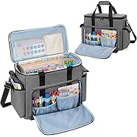 Trunab Large Scrapbook Bag with Padded Laptop Sleeve, Craft Bag Organizer Tote with Multiple Pockets for Scrapbooking Supplie
