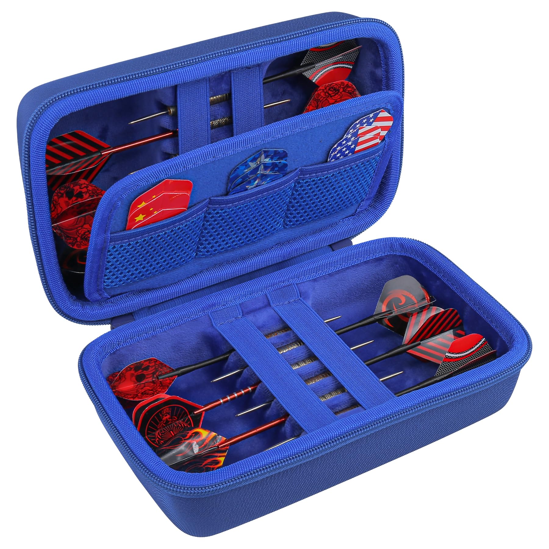 co2CREA Hard EVA Shell Storage Dart Case for 12 Steel Tip or Soft Tip Darts, Carrying Case with Numerous mesh Pockets Holder for Dart Tips,Shafts,Flights and More Dart Accessories,Case Only