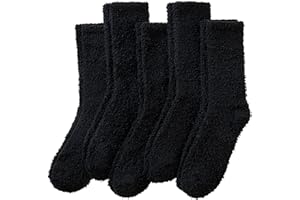 Velice Mens Fuzzy Socks Soft Cozy Fluffy Slipper Winter Thick Warm Plush Fleece Cabin Home Sleeping Socks 5 Pairs