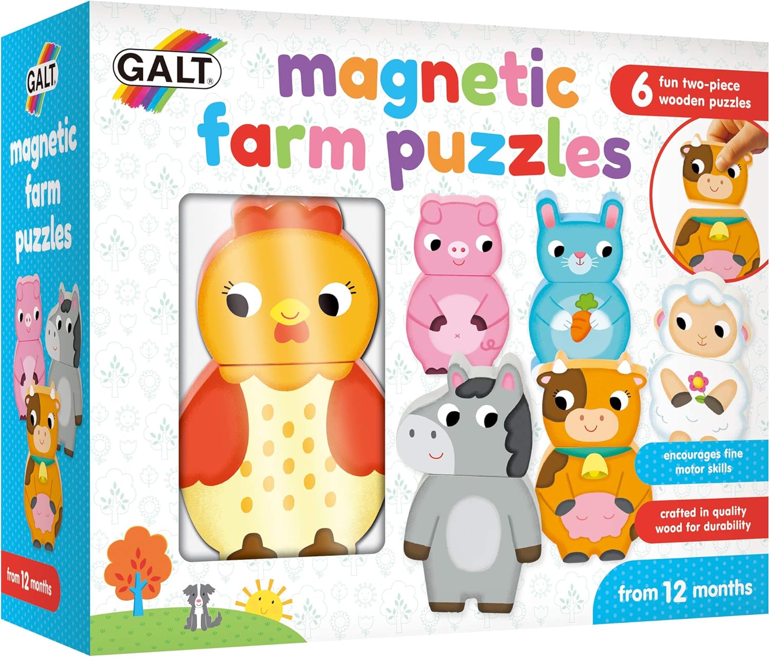 Galt Toys, Farm Puzzle, Wooden Puzzle, Age 1 years