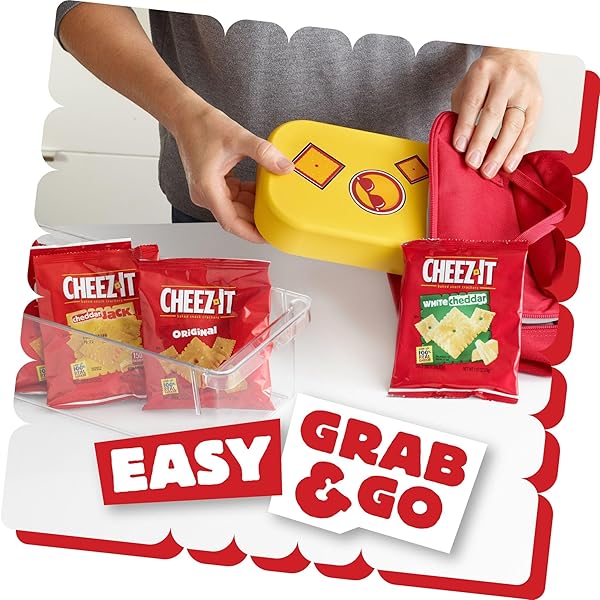 CHEEZ-IT CHEESE CRACKERS, BAKED SNACK CRACKERS, LUNCH SNACKS, VARIETY PACK, 12.1OZ BOX (12 PACKS)