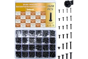 Zmbroll 1320Pcs Black Laptop Screws Kit,Notebook Tiny Computer Replacement Electronic Screws,Pan Head Small Machine Screws fo