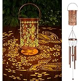 Hummingbird Gifts Wind Chimes for Outside - Wxiben Hummingbird Solar Wind Chimes Lantern, Memorial WindChimes for Outdoor Garden Patio Yard Decor, Christmas Mother's Day Mom Grandma Women Gifts