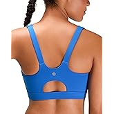Nikuja High Impact Sports Bras for Women, Racerback Molded Cup High Support Sports Bras with Sewn in Pads