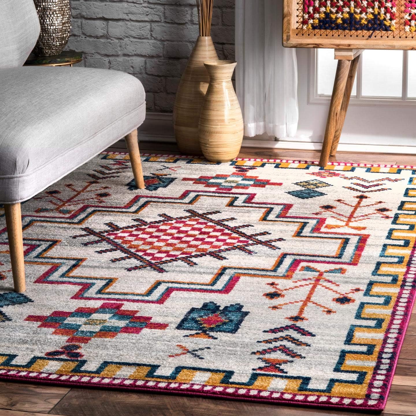 nuLOOM Richelle Tribal Medallion Area Rug, 2' x 3', Silver