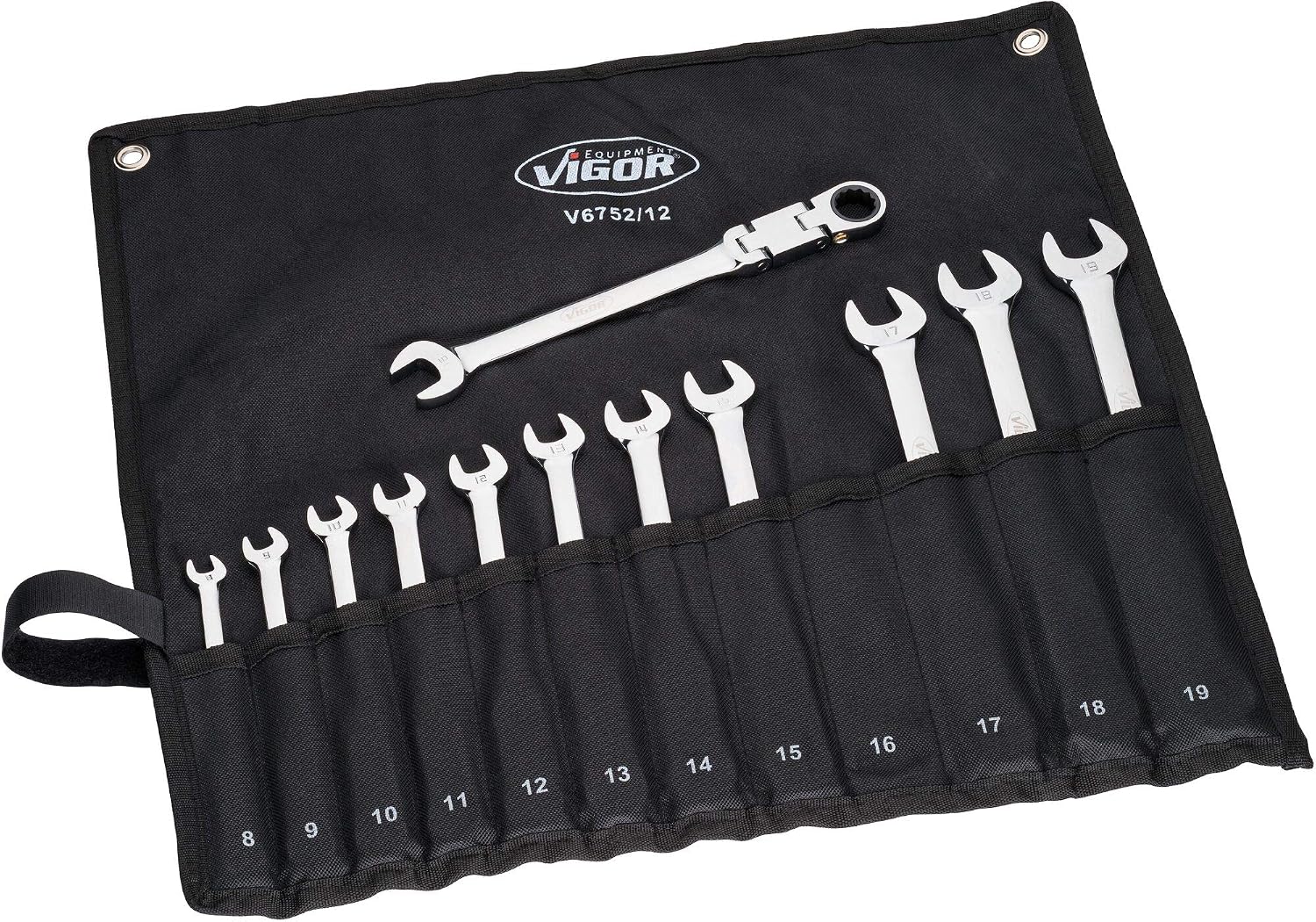 Vigor V6752/12 Ratchet Ring Spanner Set (Double Joint - Image 3