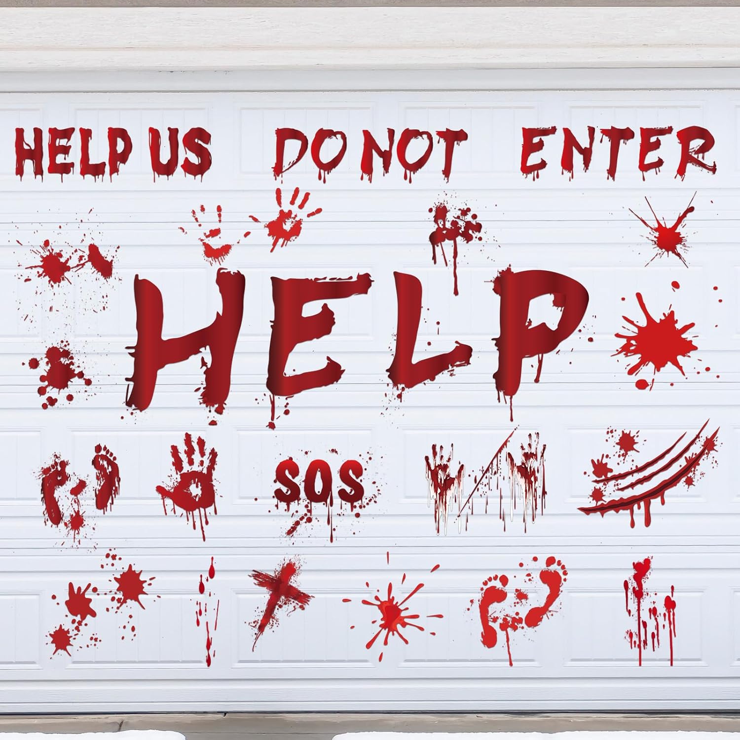 Garage Door Decorations - Halloween Garage Door Decoration Black Garage Door Magnets Magnetic Decorations Bat Magnet Garage Decorations Refrigerator Magnets Magnetic Decal for Car Kitchen Fridge Vehicles (Bloody Style)