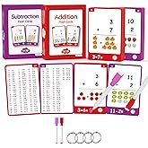 WJPC 110Cards, 212 Set Pictures Addition Subtraction Flash Cards Add Sub Cards for Kids Ages 6,7,8,9,10 Years Math Flash Cards for Kindergarten,1ST, 2ND, 3RD Grade,